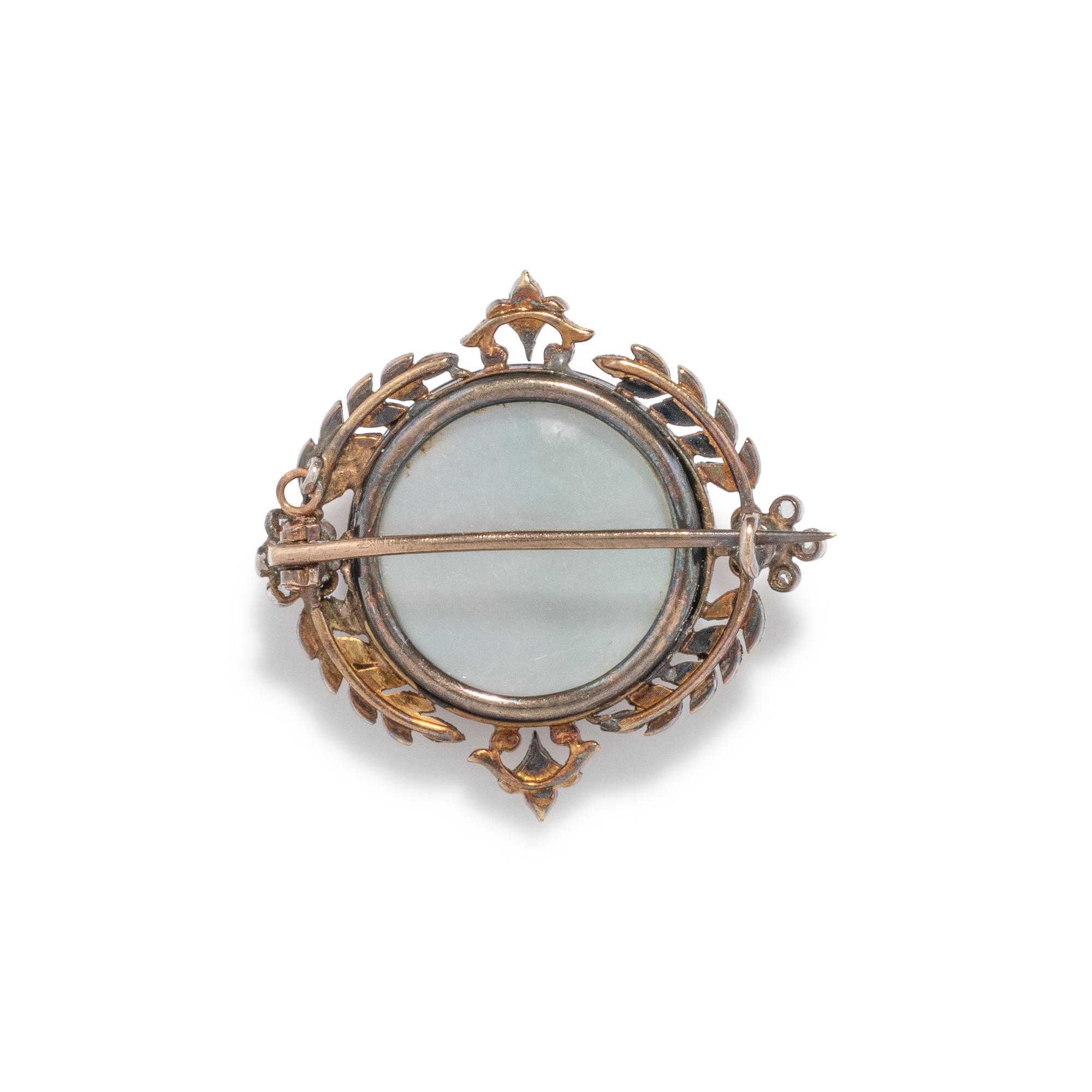 EDWARDIAN, DIAMOND AND ENAMEL BROOCH