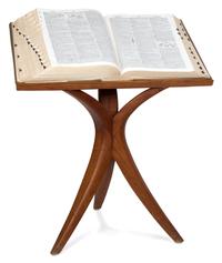A Mid Century Modern Teak Book Stand with Dictionary Height 24 3/4 inches. — MID 20TH CENTURY