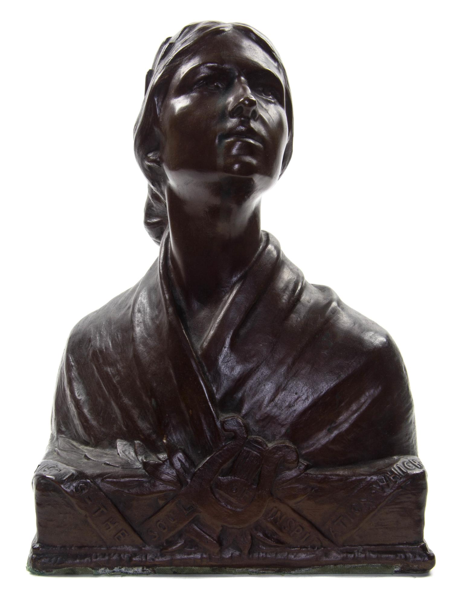 An American Bronze Bust, Height 12 1/4 inches.