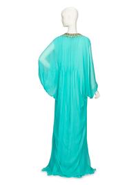 Oscar de la Renta, Turquoise Kaftan Gown