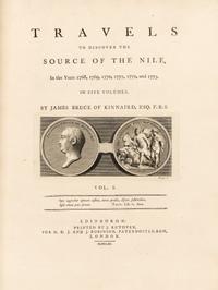 BRUCE, James. Travels to Discover the Source of the Nile. -[Appendix]: Select Specimens of Natural History. London, 1790. FIRST EDITION