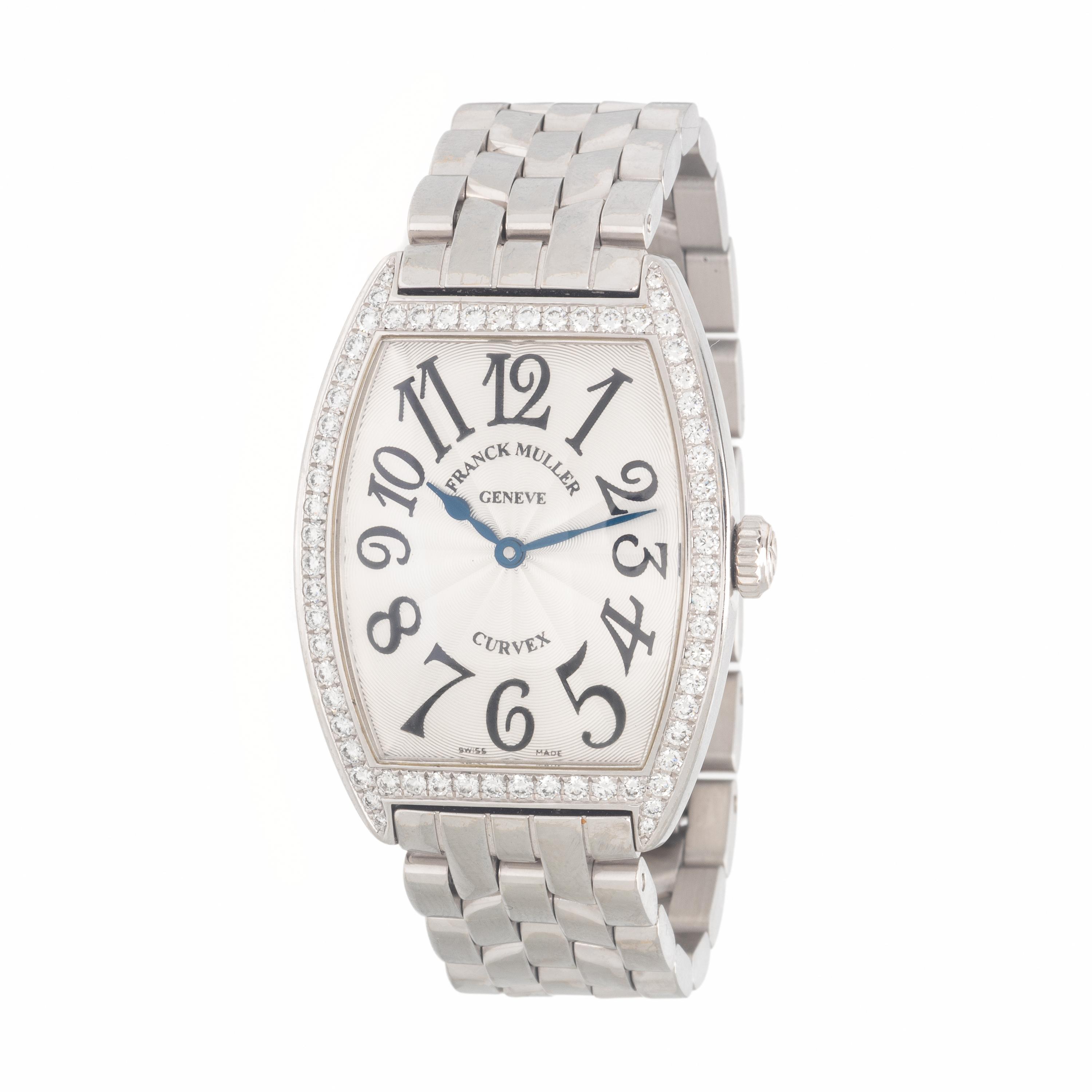 Franck Muller, Ref. 7502, Stainless Steel 'Cintrée Curvex' Watch with Diamond Bezel, with Box and Papers