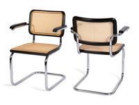 A Pair of Marcel Breuer Cesca Armchairs