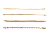 COLLECTION OF YELLOW GOLD BRACELETS