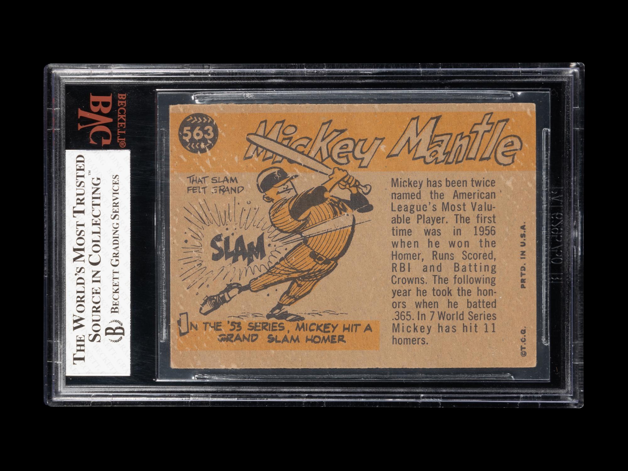 A 1960 Topps Mickey Mantle All Star Baseball Card No. 563 (BVG 5.5 EX+)