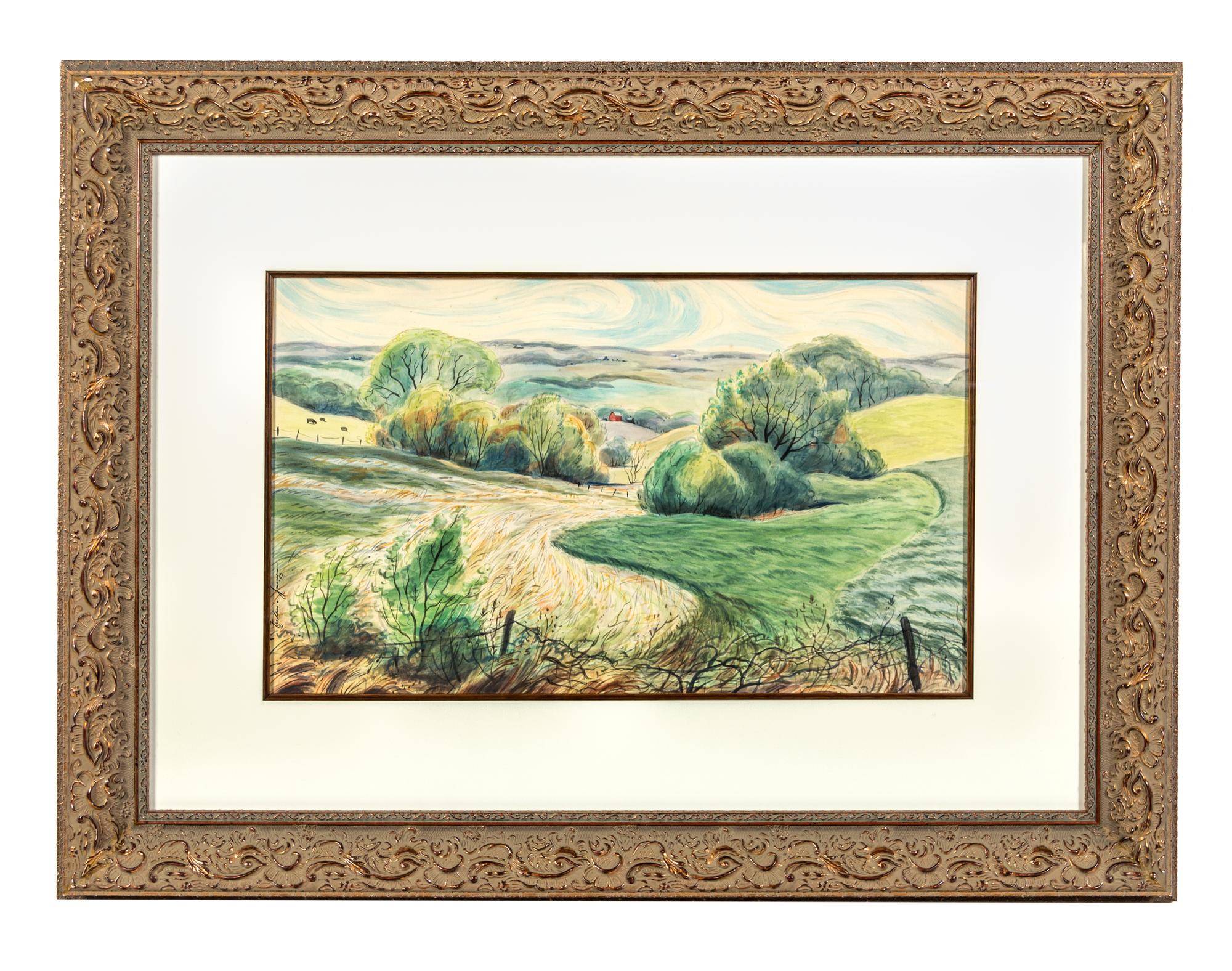 Frederic James, (American, 1915-1985), Landscape, 1953
