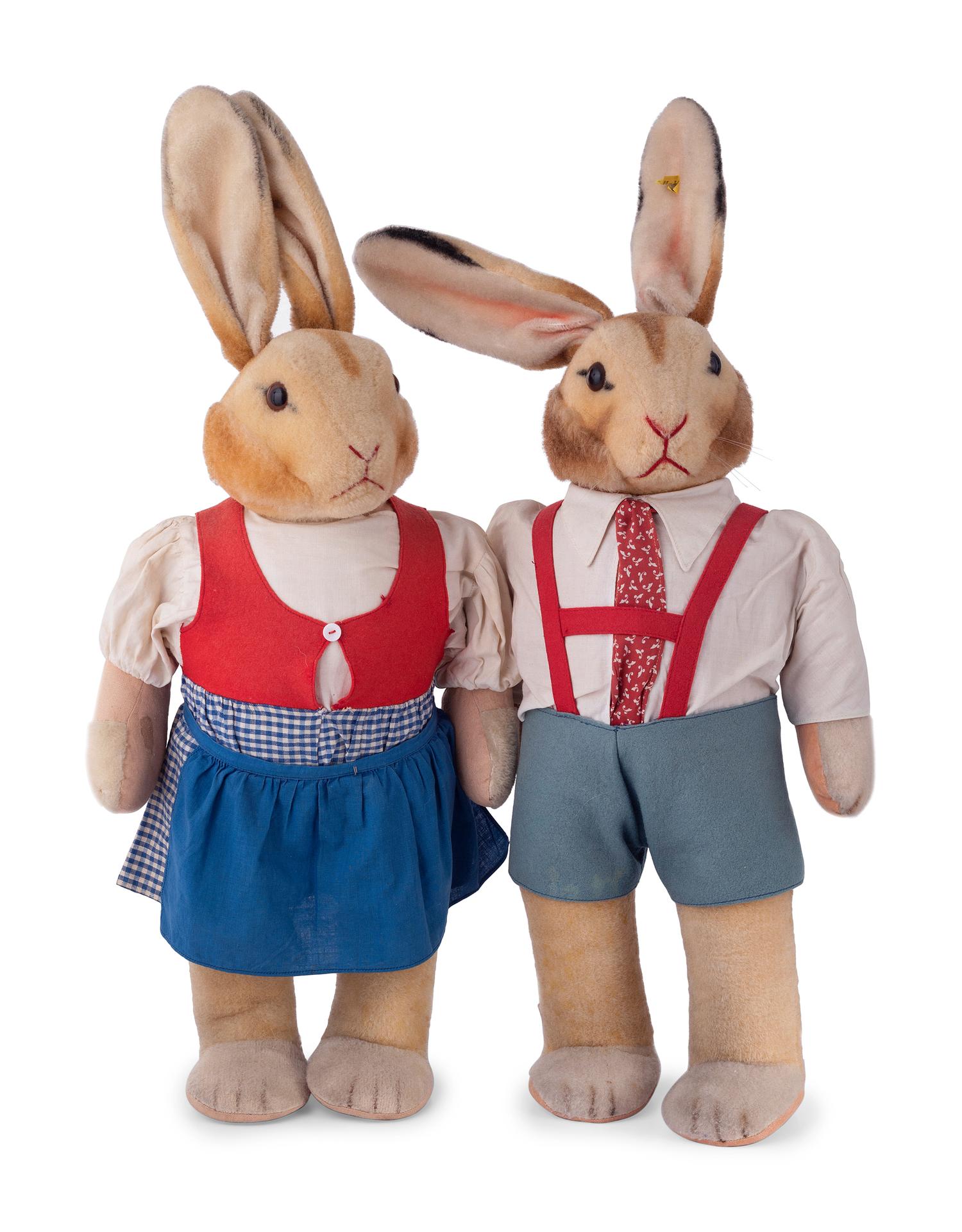 A Pair of Steiff Hansel and Gretel Rabbits