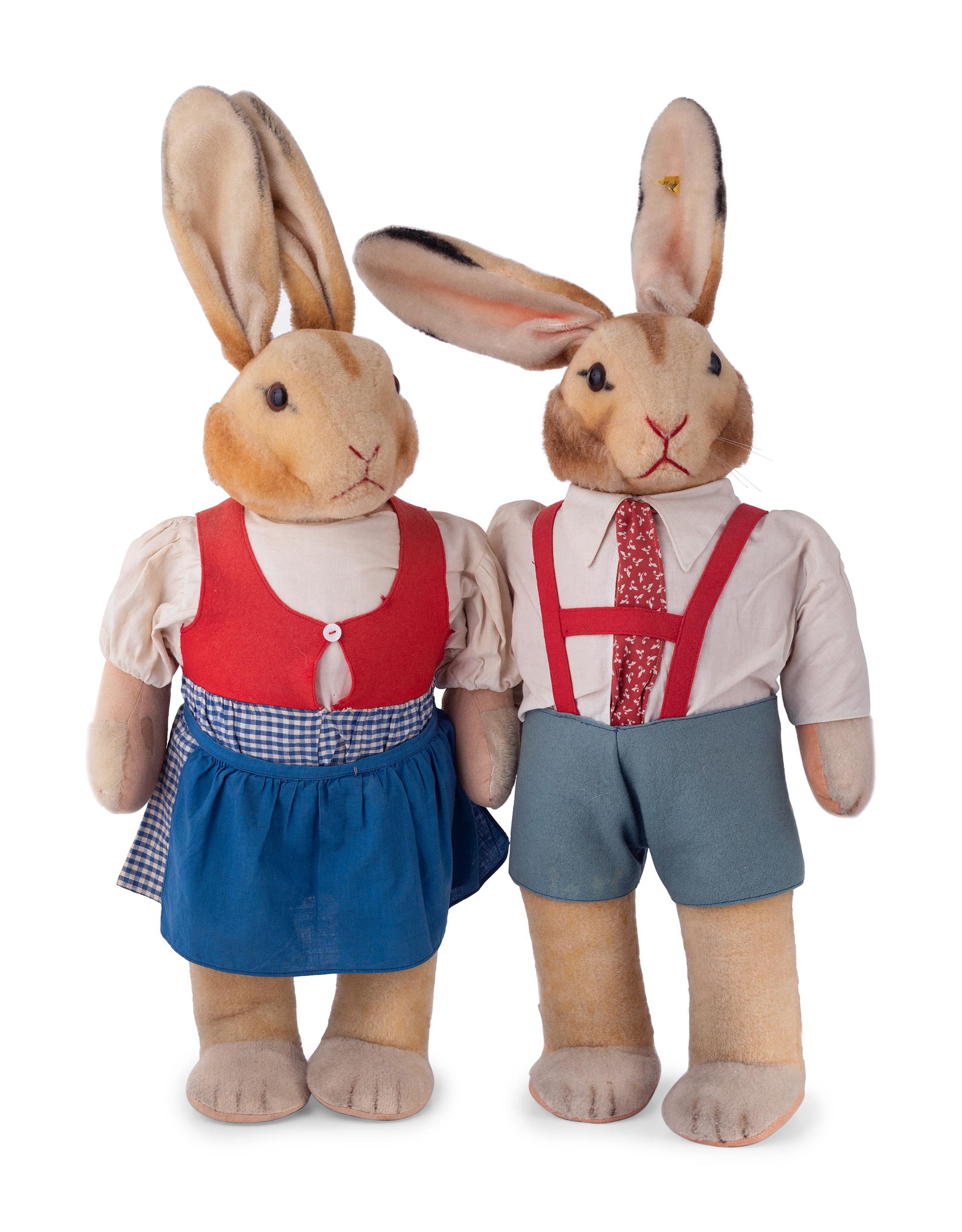A Pair of Steiff Hansel and Gretel Rabbits