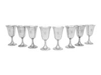 A Set of Eight American Silver Goblets