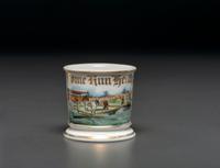 A Baseball Player's Porcelain Occupational Shaving Mug, Possibly Identified to Mickey Heath