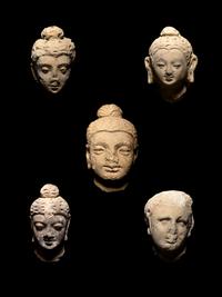 Five Gandharan Fragmentary Stucco Heads