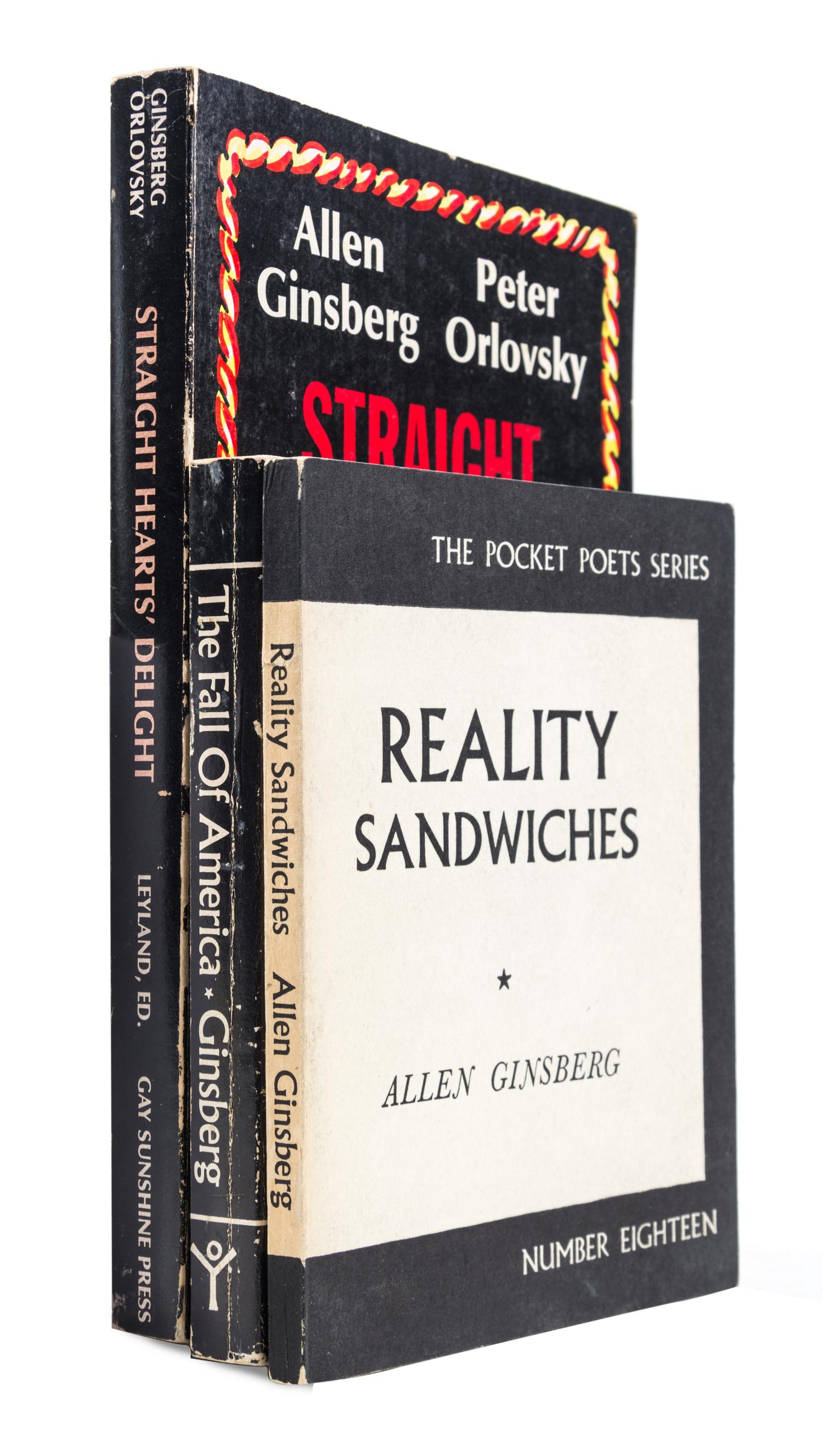 GINSBERG, ALLEN. Three books by Ginsberg, all signed, two annotated.