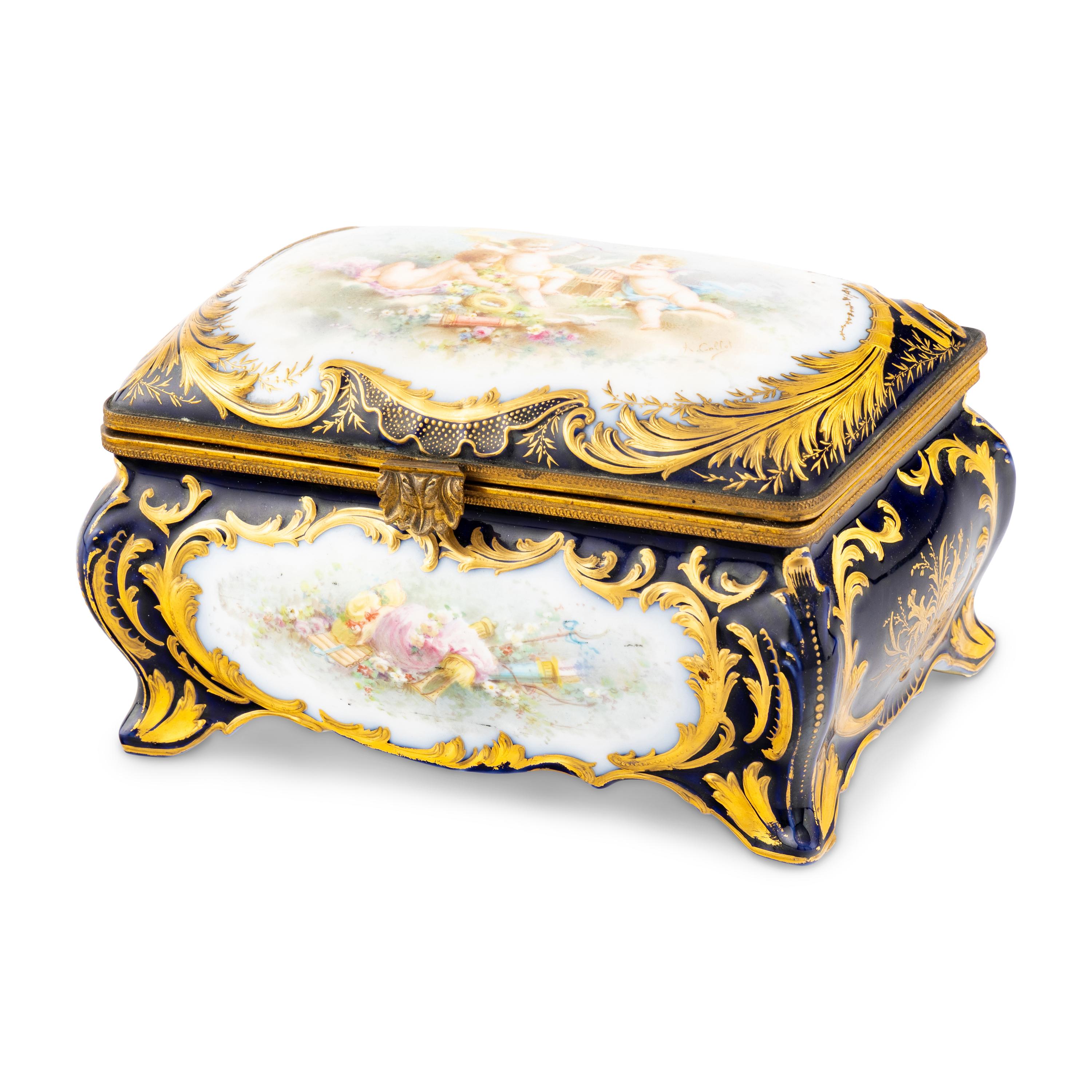 A Sèvres Style Porcelain Table Casket
