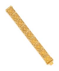 YELLOW GOLD AND COIN BRACELET