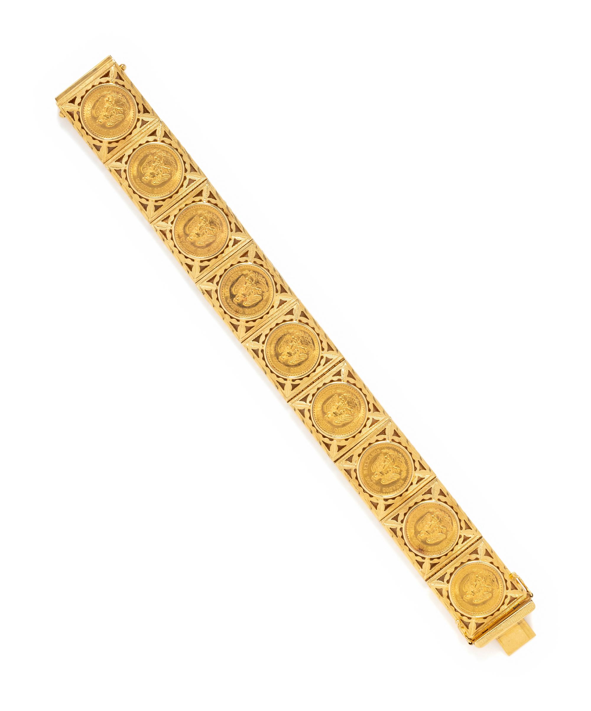 YELLOW GOLD AND COIN BRACELET