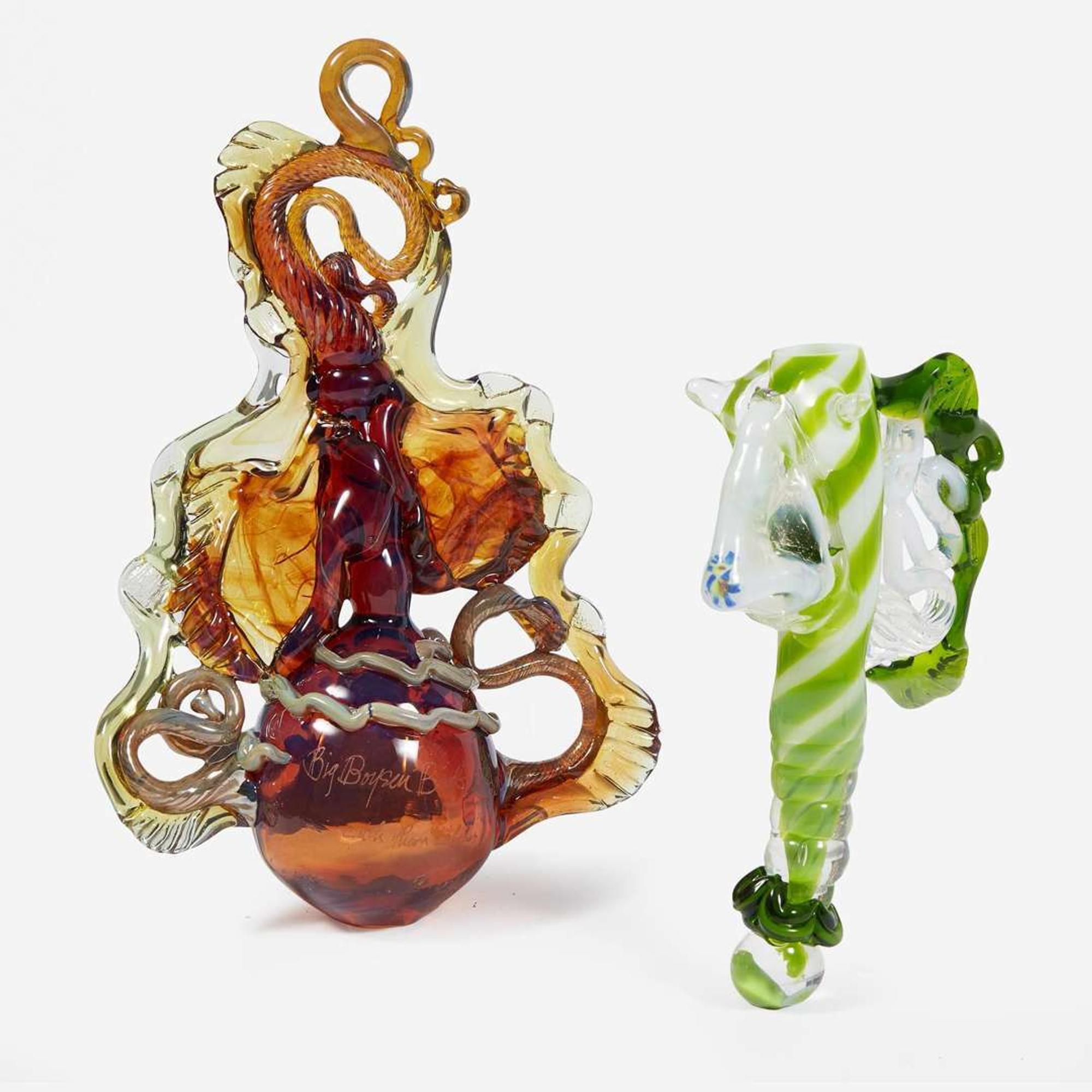 Fritz Dreisbach (American, b. 1941) Two Glass Works, USA, circa 1970s