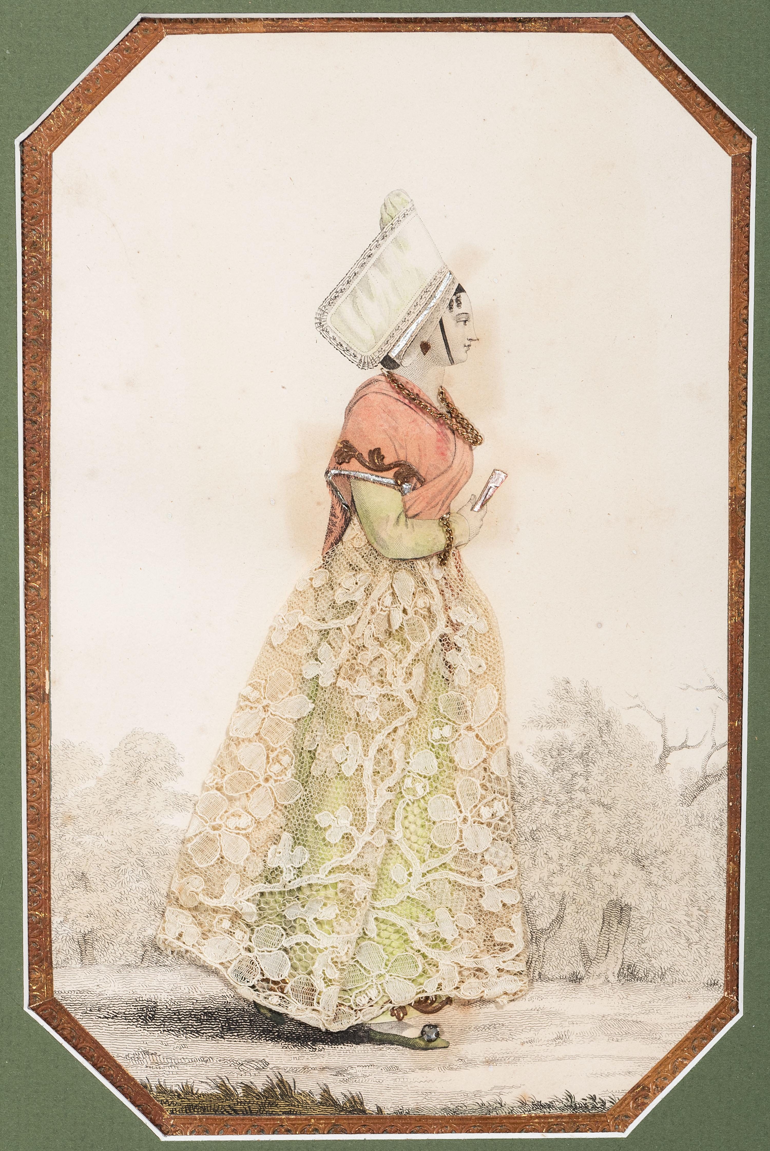Five Victorian Mixed Media Dressed Pictures