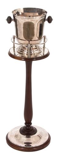 A Christofle Silver Plate Champagne Wine Bucket on Stand Height overall 34 inches. — 20TH CENTURY
