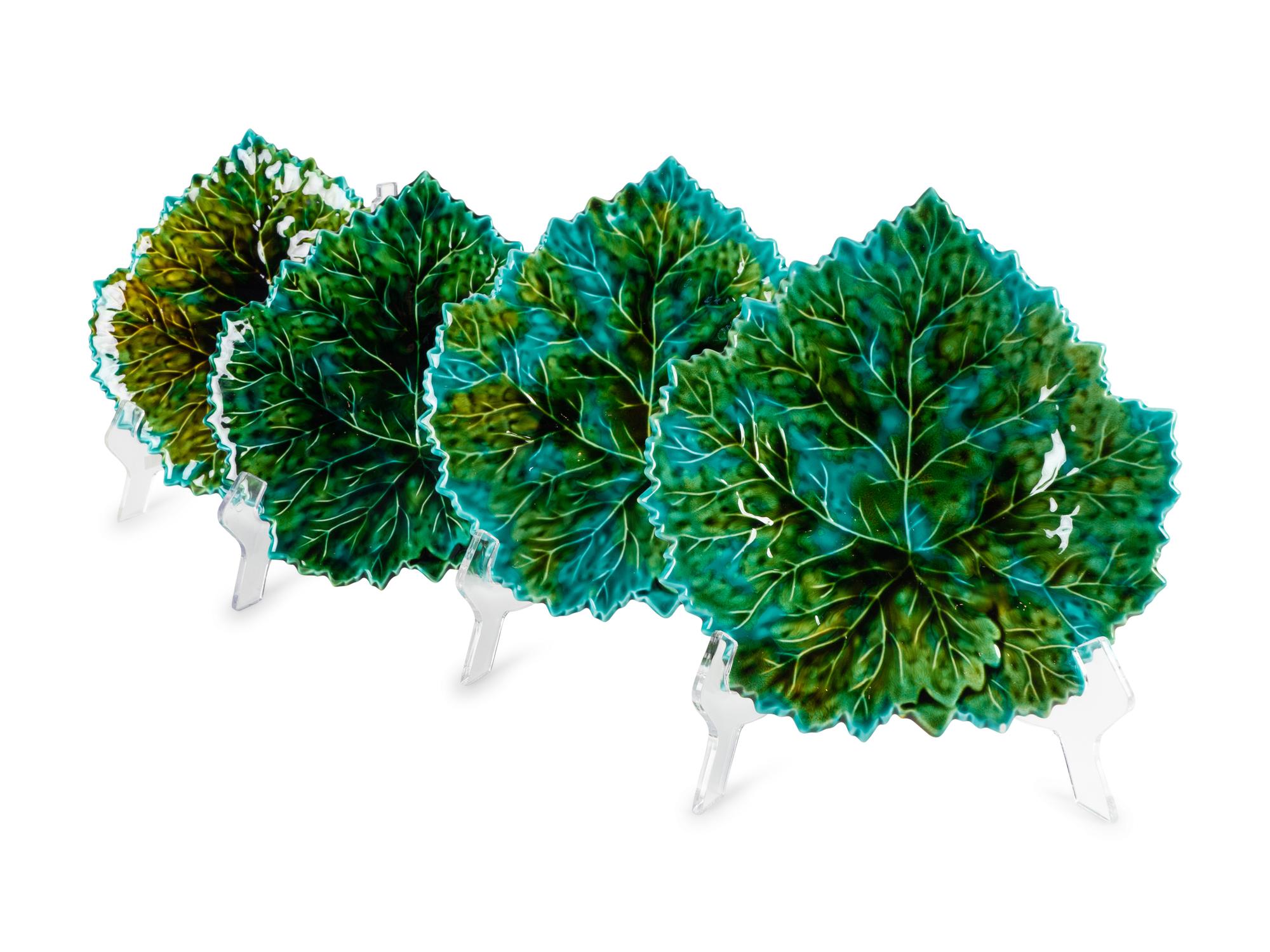 22 Glazed Ceramic Leaf-form Plates — 20TH CENTURY