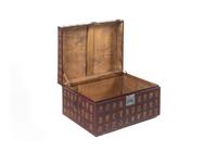 A Korean Gilt Decorated Parchment Veneered Trunk