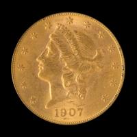 A United States 1907-S Liberty Head $20 Gold Coin