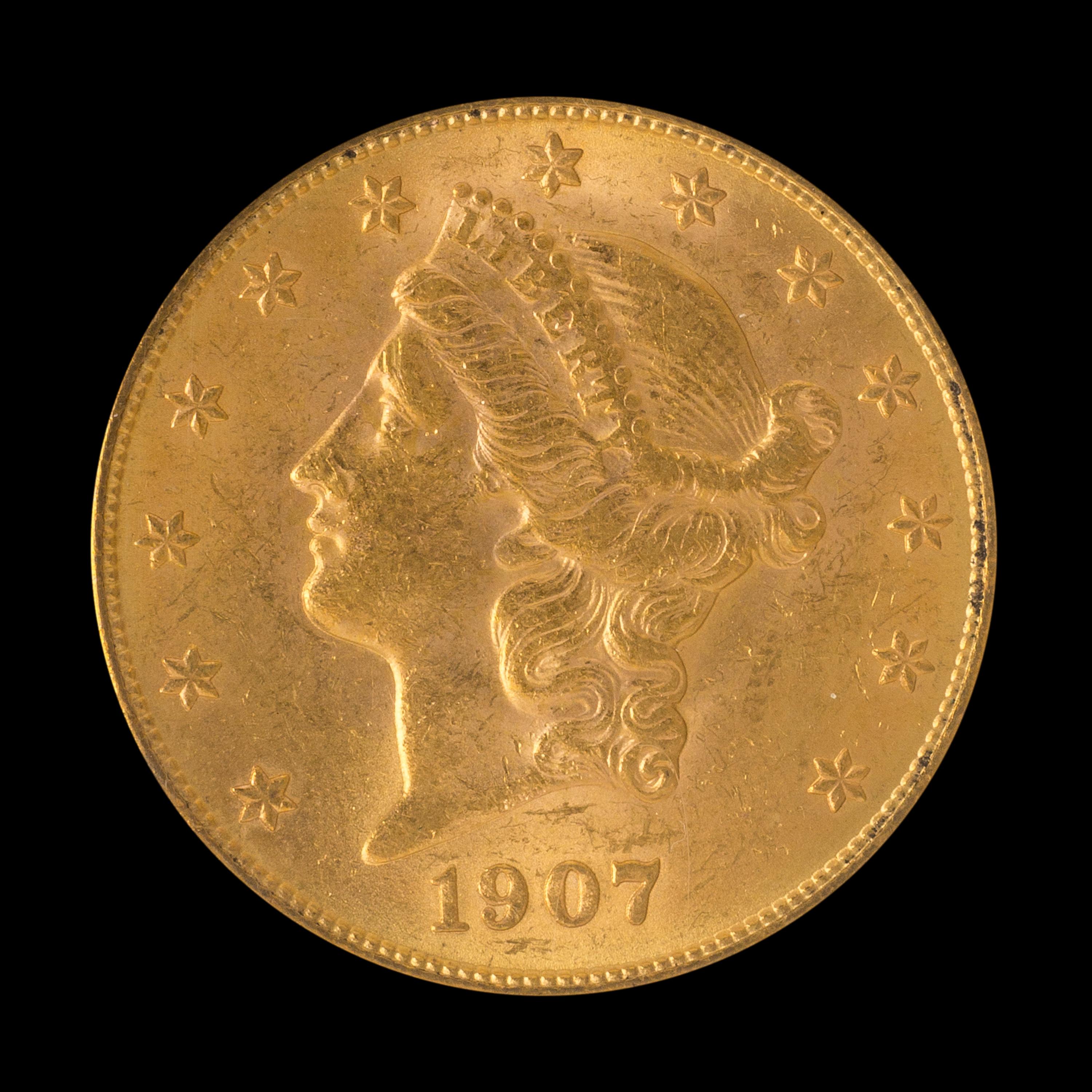 A United States 1907-S Liberty Head $20 Gold Coin