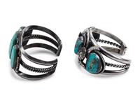 Navajo Silver and Turquoise Cuff Bracelets