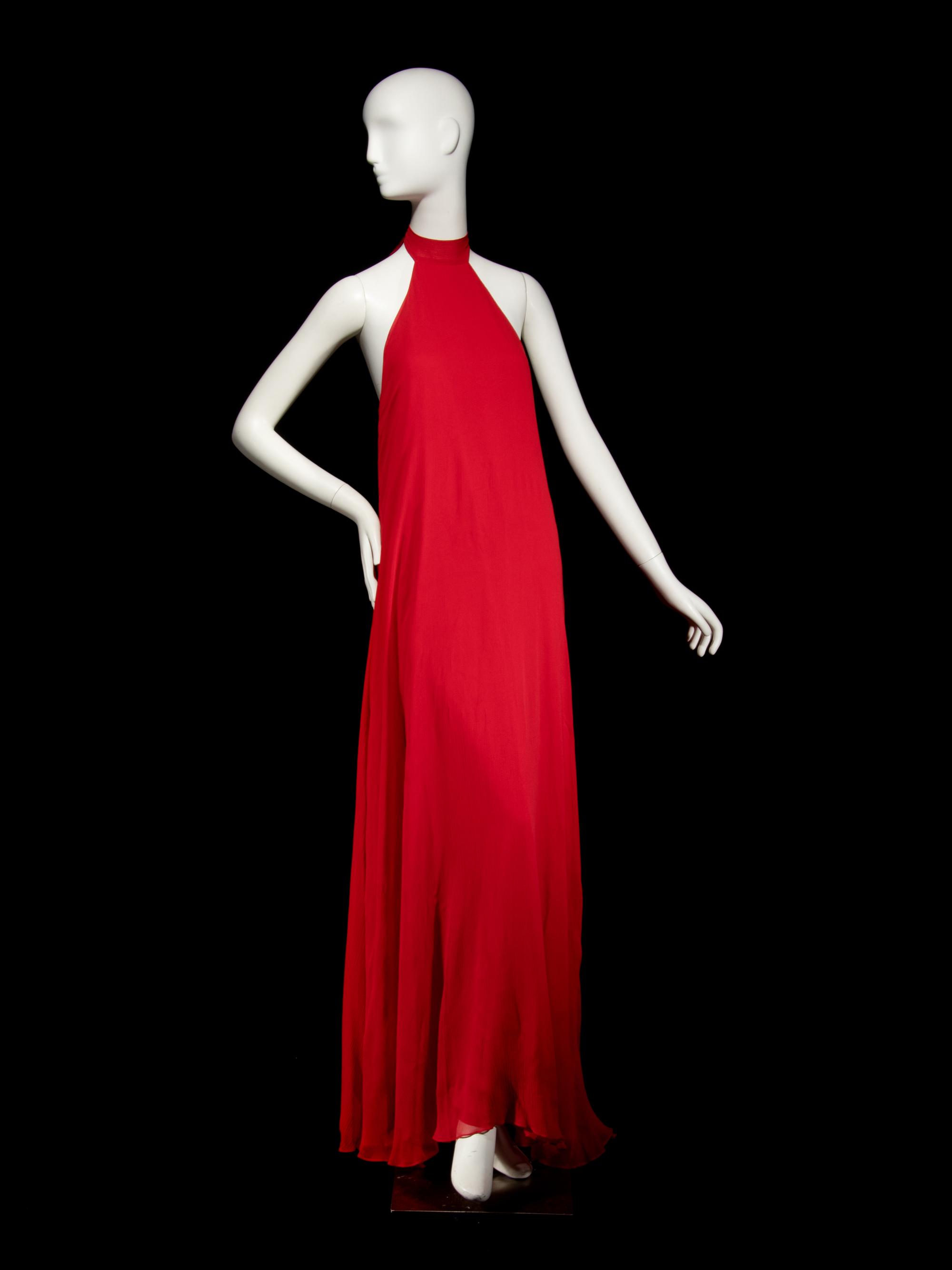 Important HALSTON Chiffon Gown, 1970s