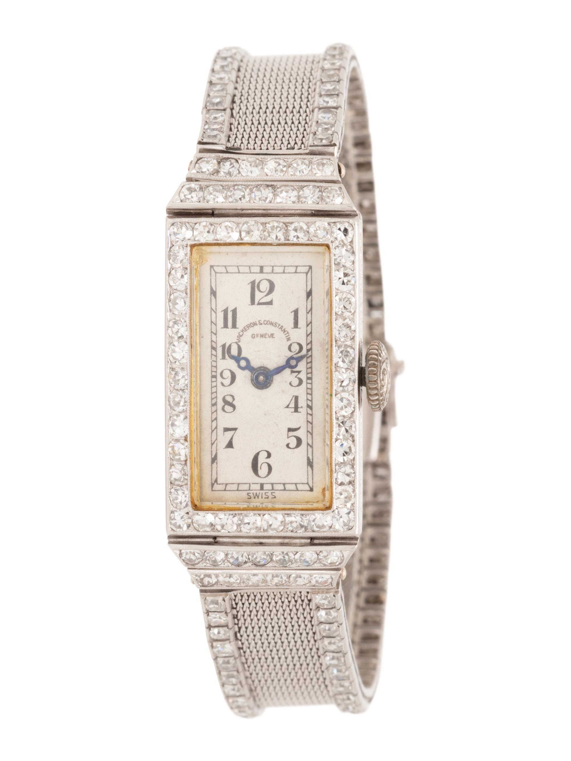 VACHERON & CONSTANTIN, PLATINUM AND DIAMOND WRISTWATCH