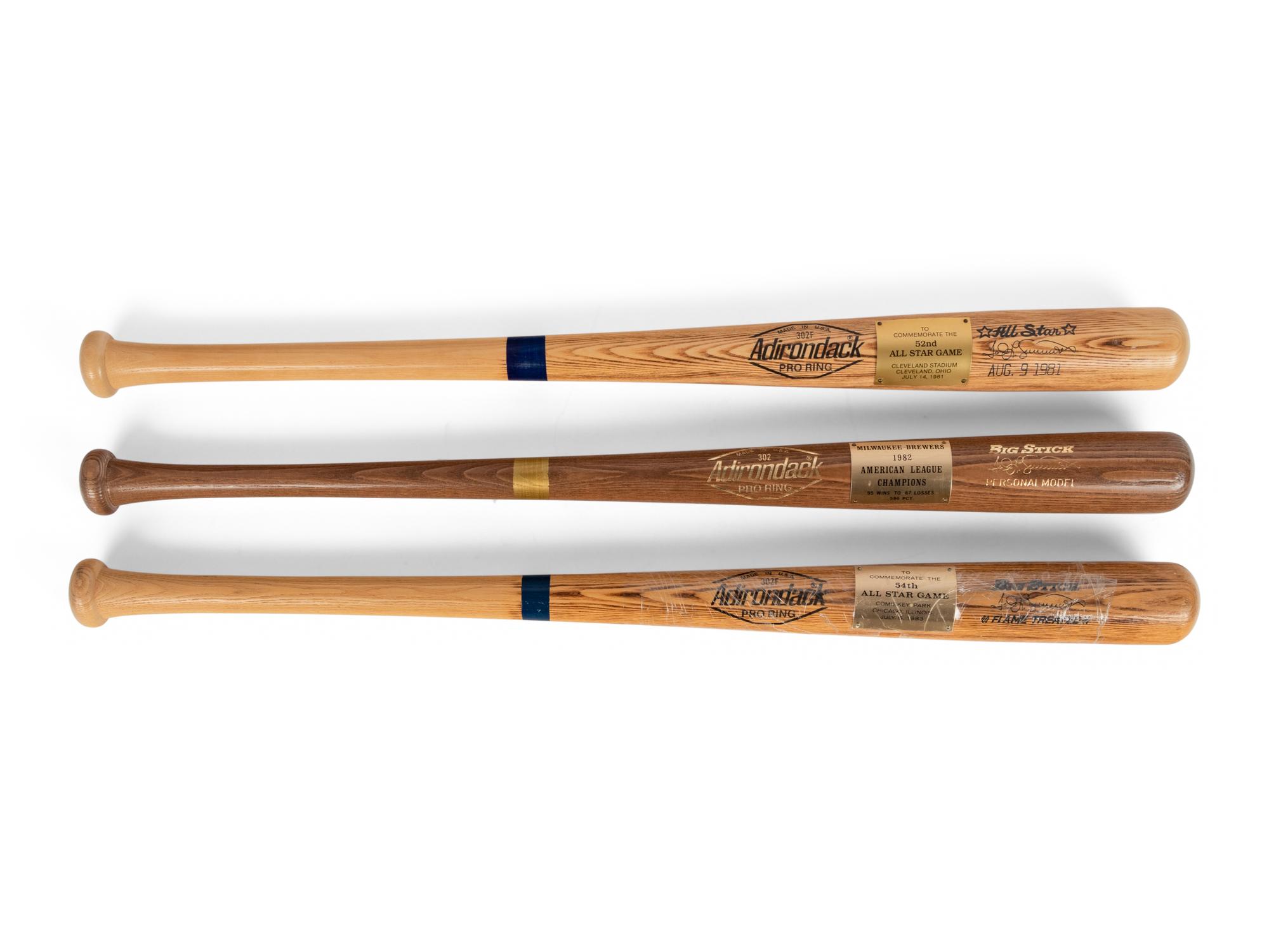 A Group of Three Baseball Award Bats from The Collection of Baseball Hall of Famer Ted Simmons,
