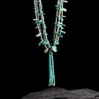 Pueblo Multi-strand Turquoise Tab Necklace