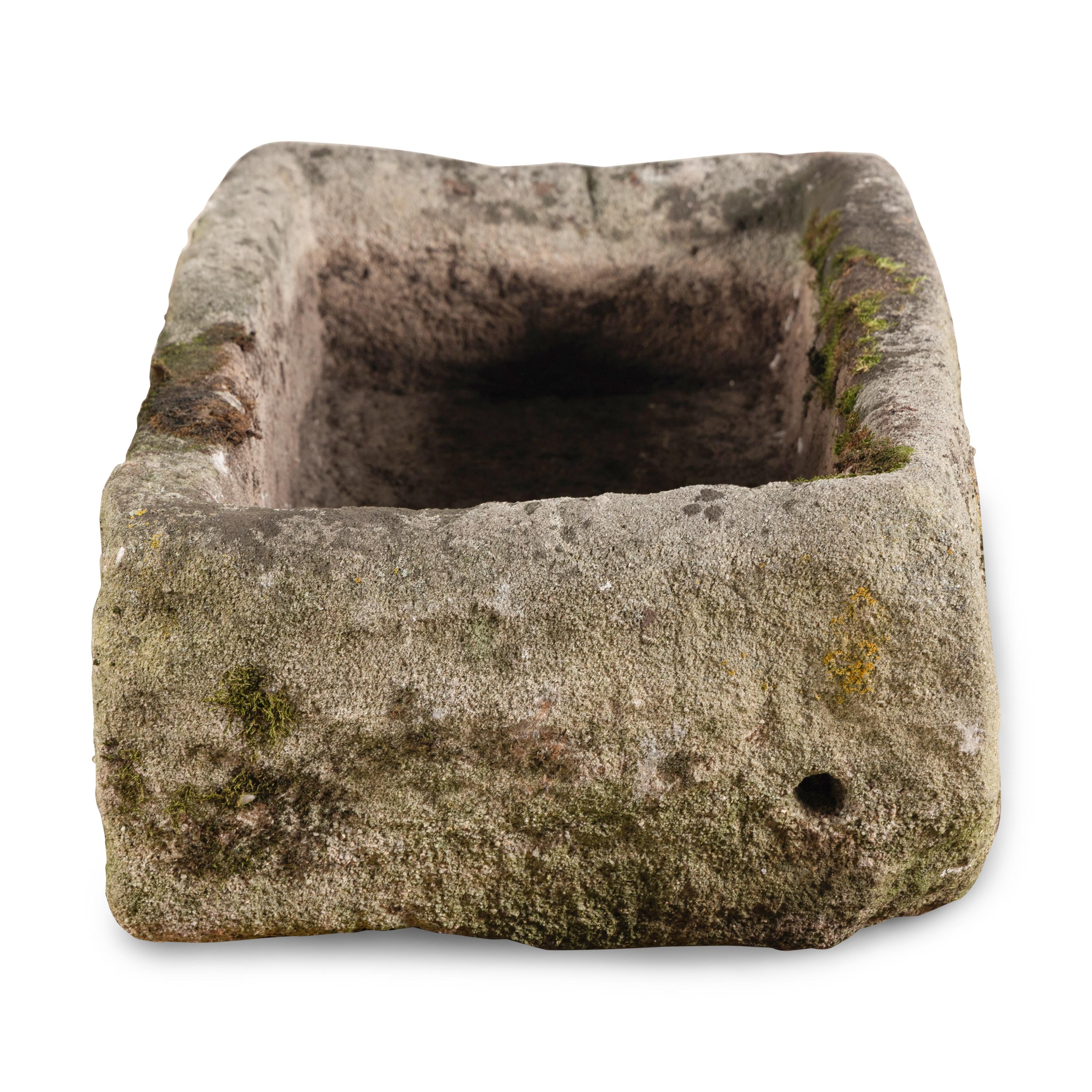 An English Carved Limestone Garden Trough
