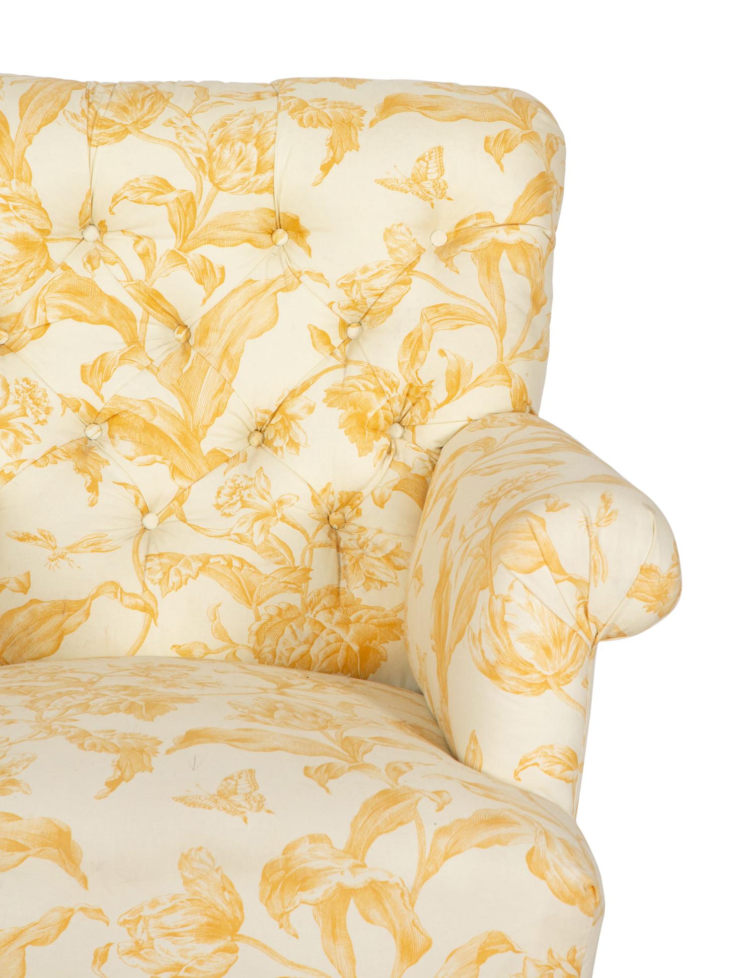 A William IV Style Button Tufted Mahogany Easy Chair