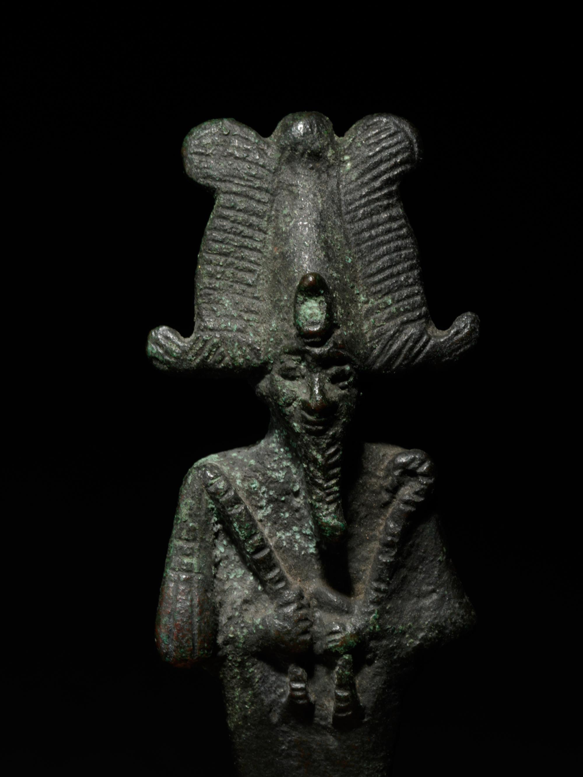 An Egyptian Bronze Ushabti and an Egyptian Bronze Osiris