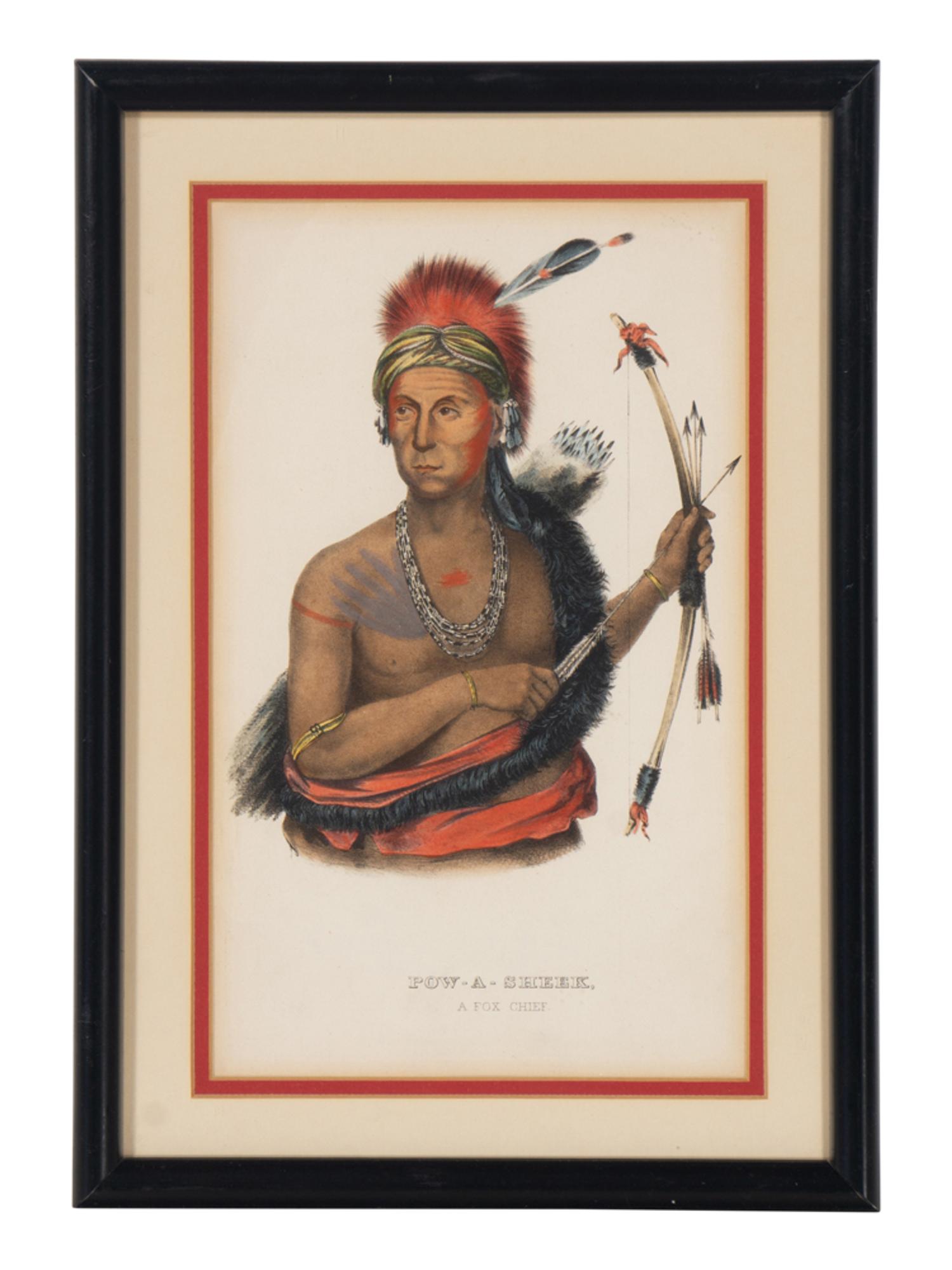 A Group of Five McKenney & Hall and George Catlin Prints