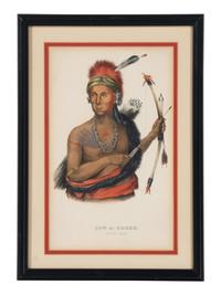 A Group of Five McKenney & Hall and George Catlin Prints