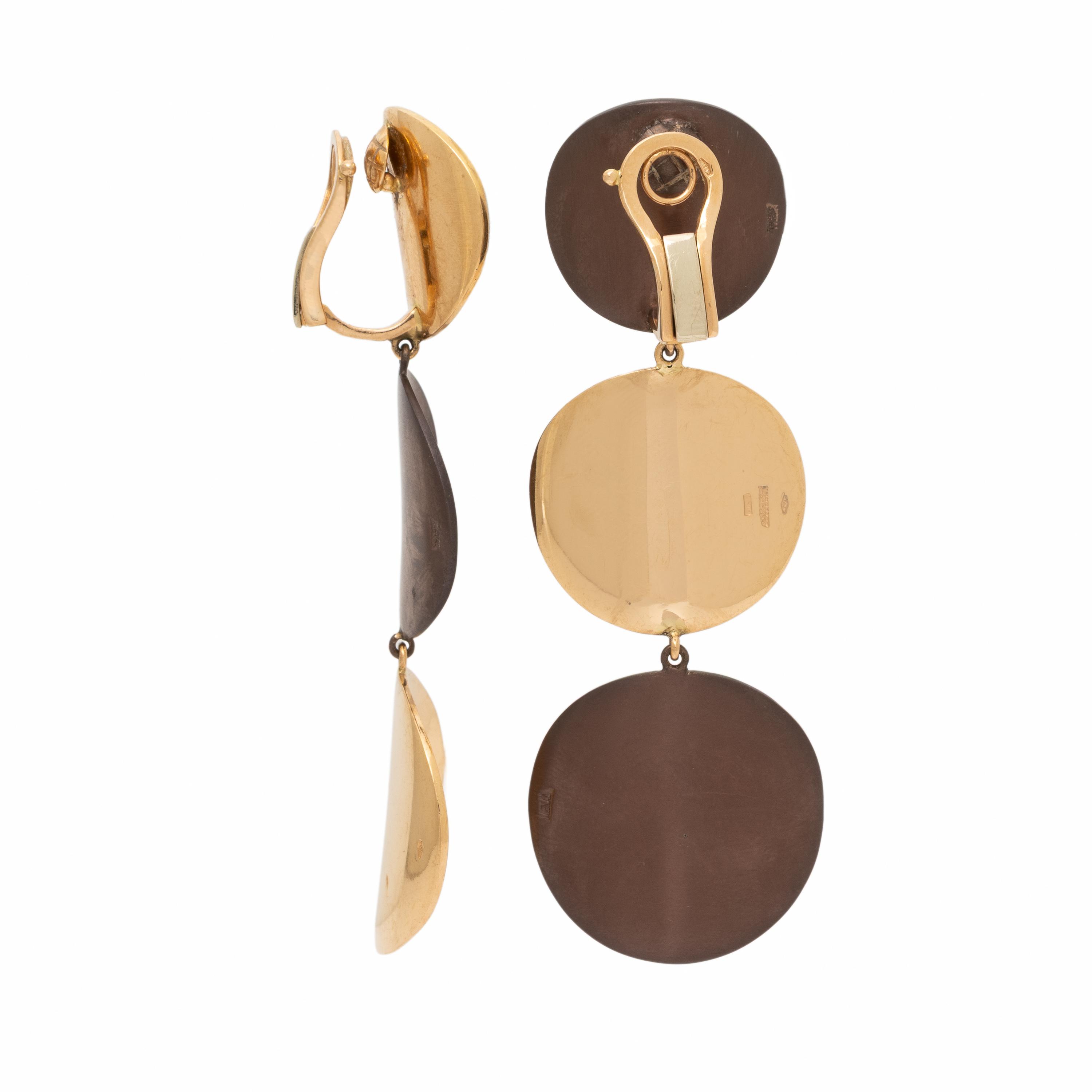 Sabbadini, Rose Gold and Steel Earrings