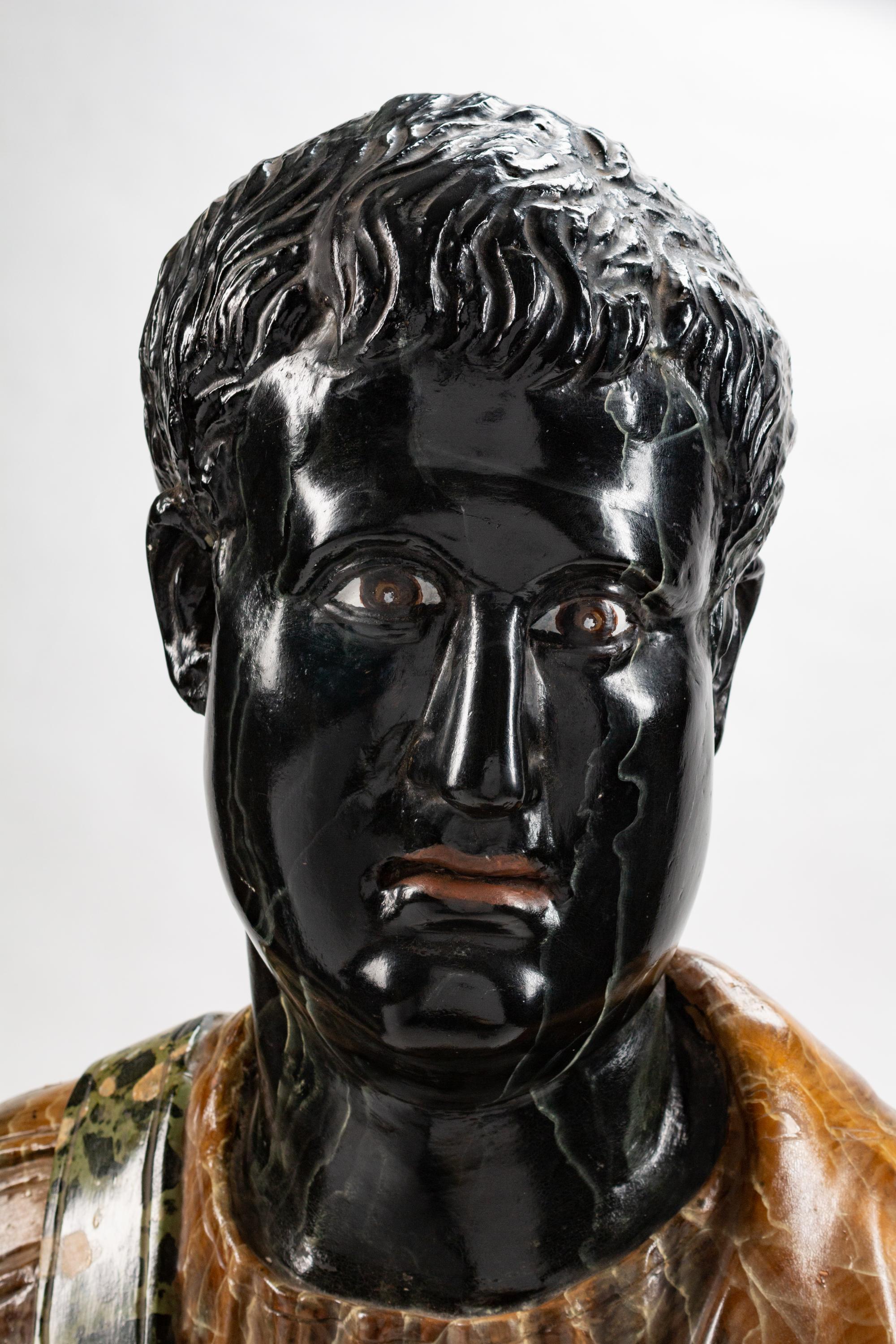 An Italian Scagliola Bust of an Emperor
