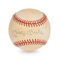 A Mickey Mantle Single Signed Autograph Baseball (Beckett Authentication Services Letter),