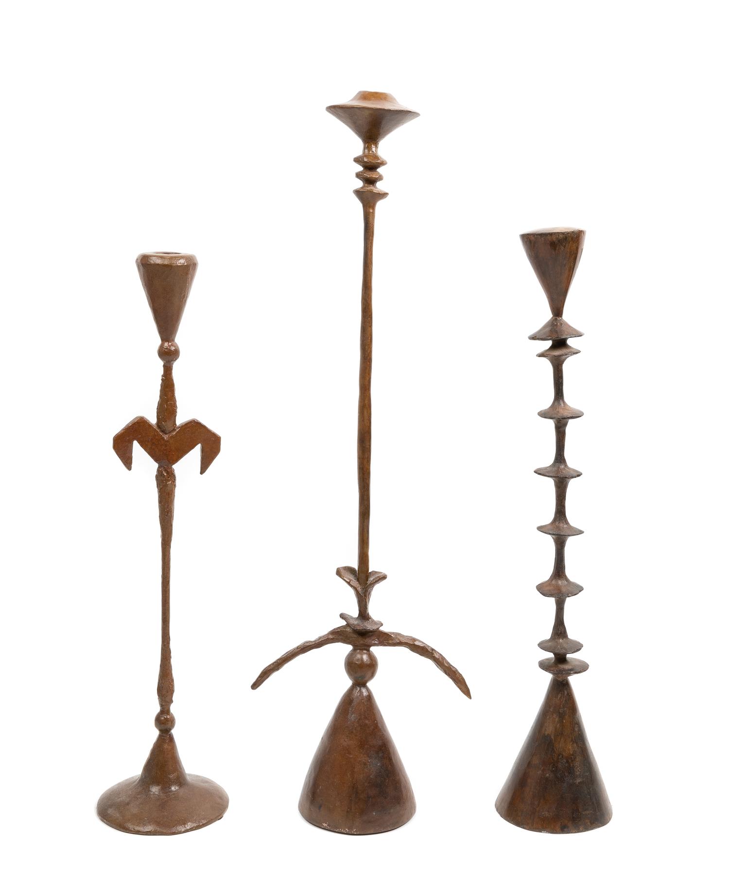 Gene Summers, (American, 1928-2011), three candlesticks