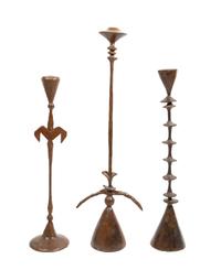Gene Summers, (American, 1928-2011), three candlesticks