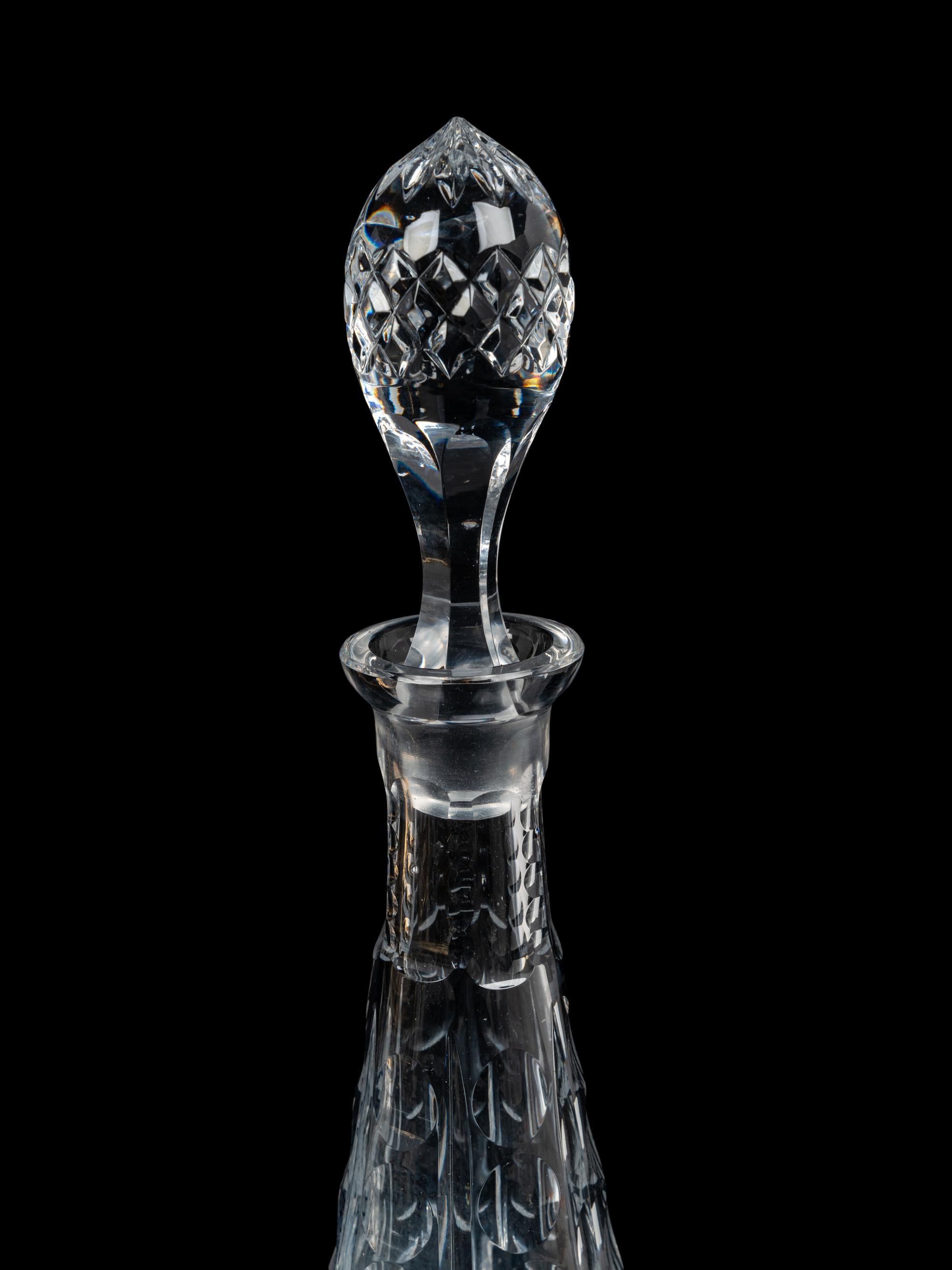 A French Gilt Metal Mounted Cut Glass Wine Cooler and a Similar Decanter