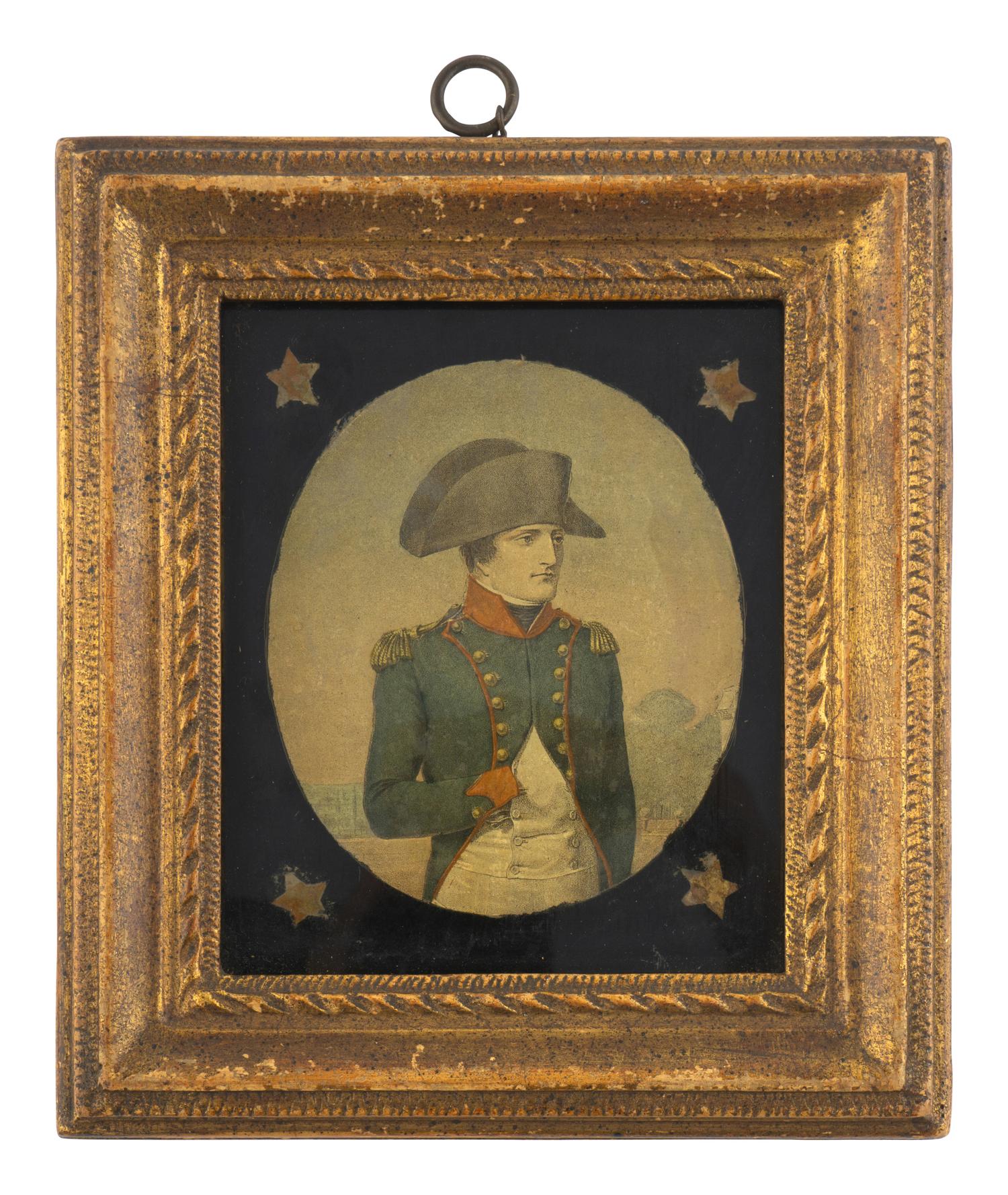 A Pair of Glass Mezzotints Depicting Napoleon