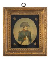 A Pair of Glass Mezzotints Depicting Napoleon