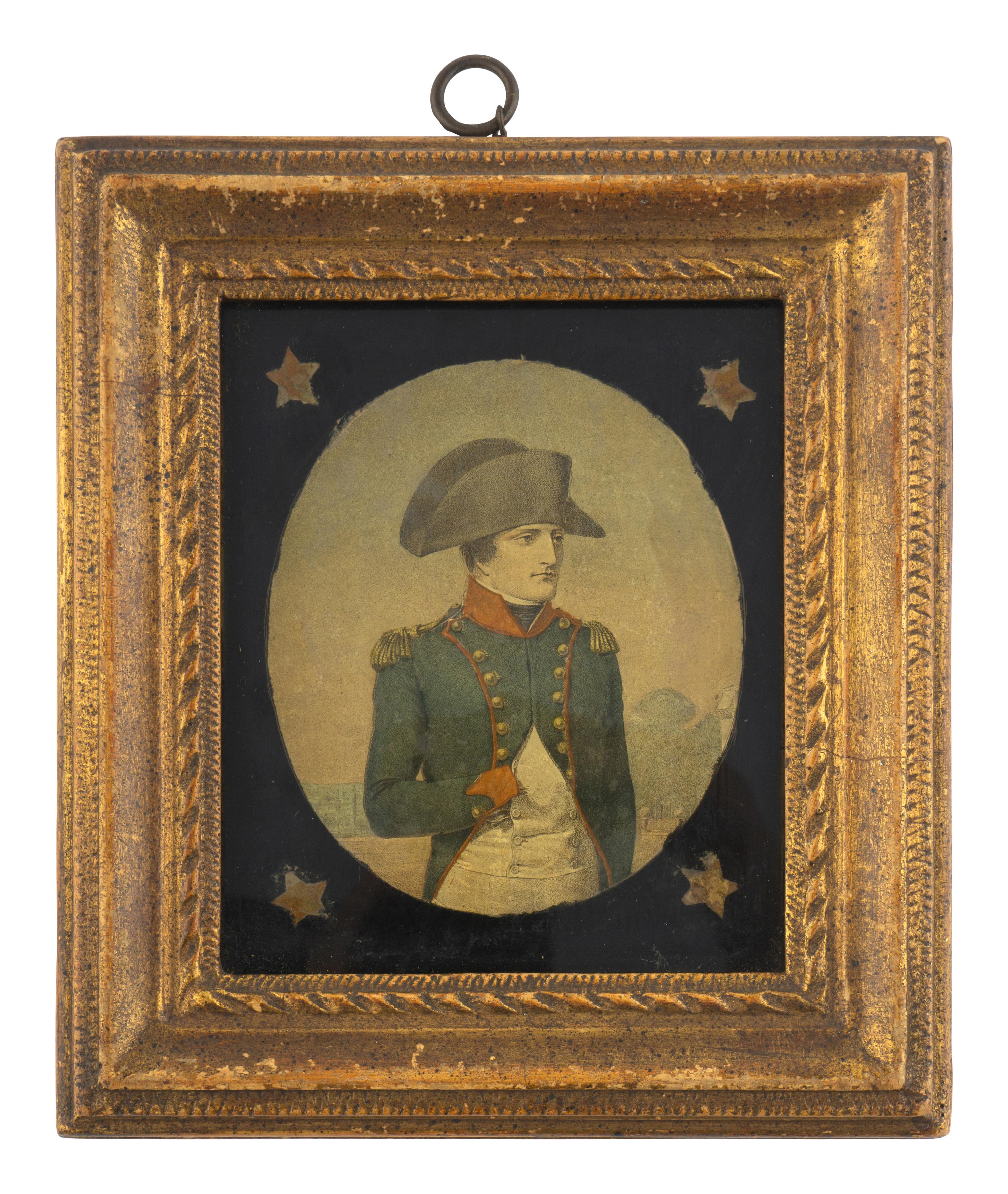 A Pair of Glass Mezzotints Depicting Napoleon