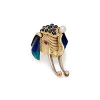 SAPPHIRE AND DIAMOND ELEPHANT RING