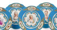 A Set of Twelve Sèvres Style Porcelain Plates