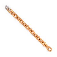 BICOLOR GOLD AND DIAMOND LINK BRACELET