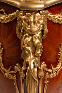 A Pair of Louis XV Style Gilt-Bronze-Mounted Marquetry Pedestals — AFTER A MODEL BY EMMANUEL ZWIENER, 20TH CENTURY