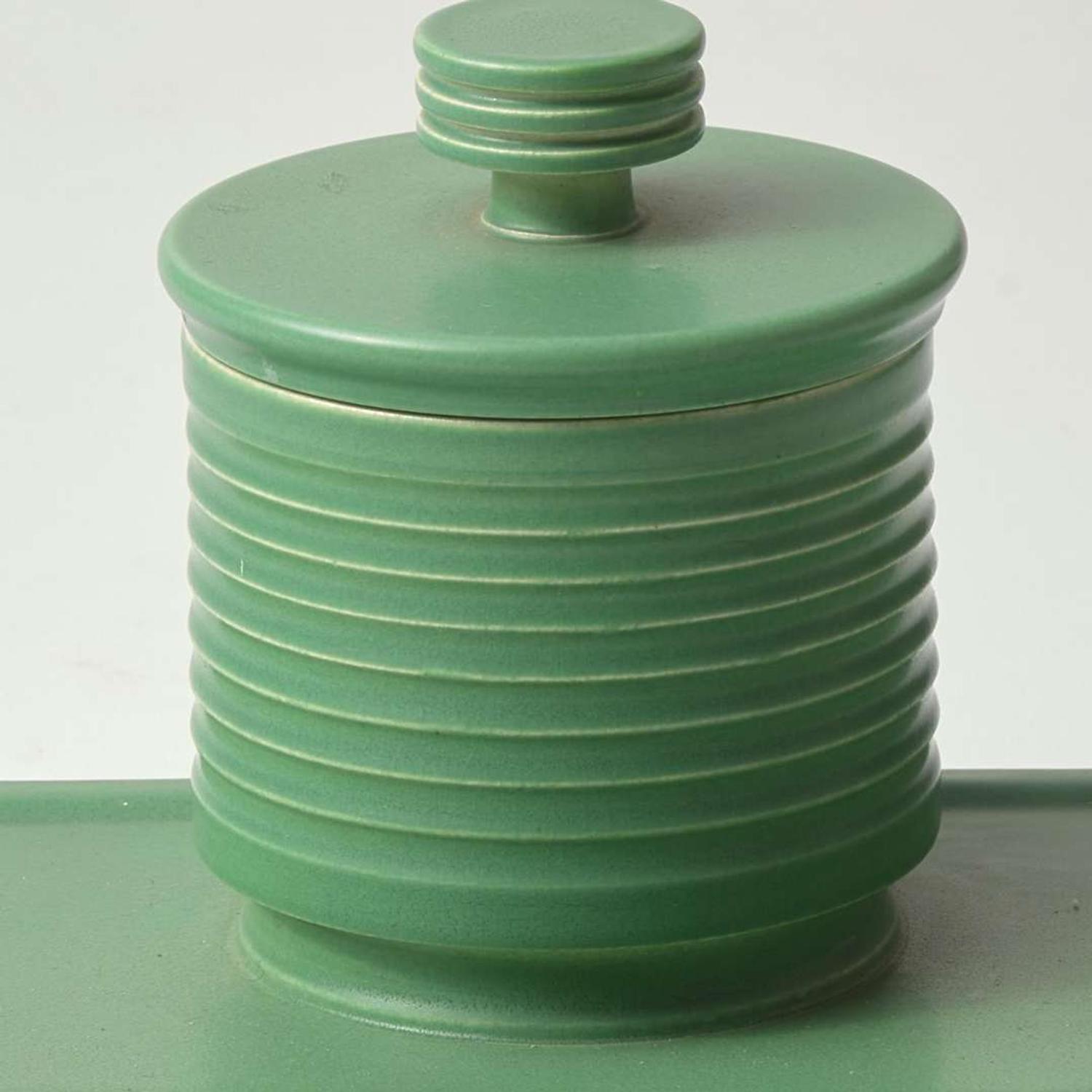A Wedgwood Keith Murray (1892-1981) Designed Matt Green Inkstand UK, 1930s
